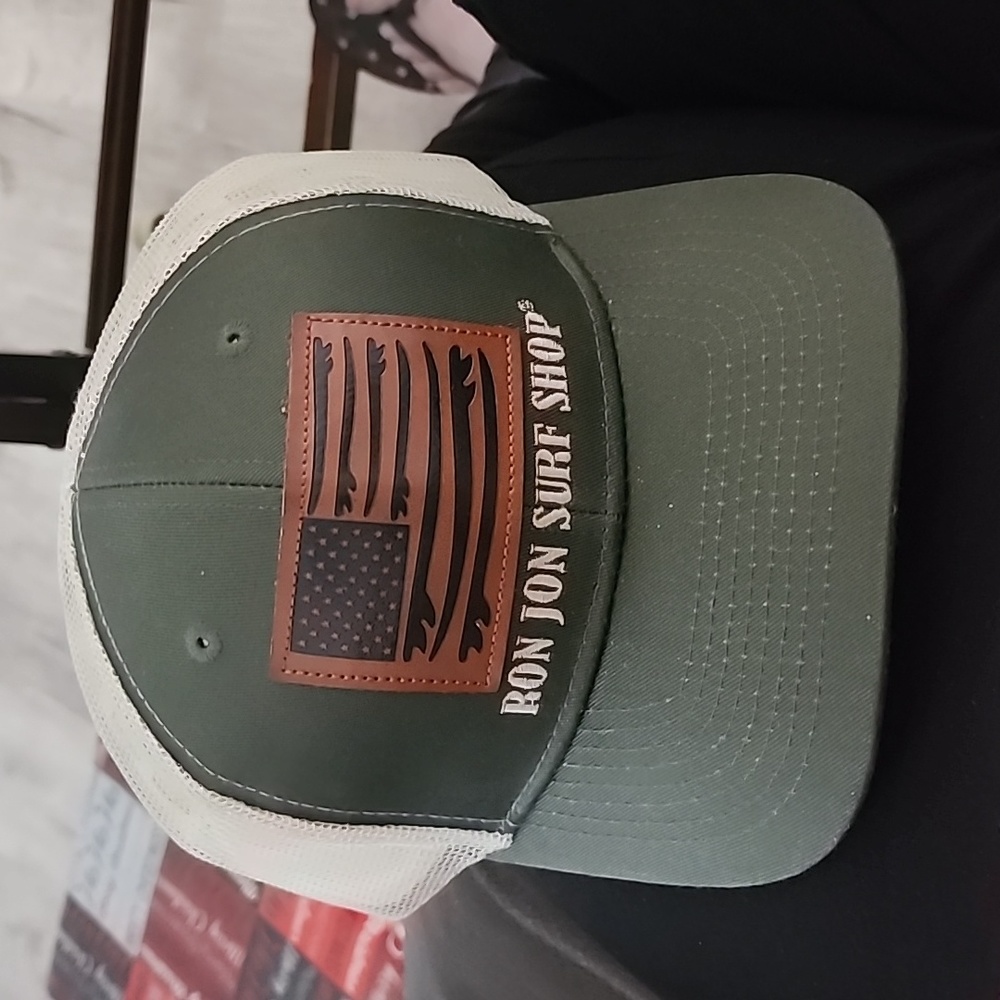 Ron Jon Surf Shop cap. Green and tan